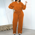 WILA™ - Casual Long Sleeve Sweatshirt and Drawstring Pants Set