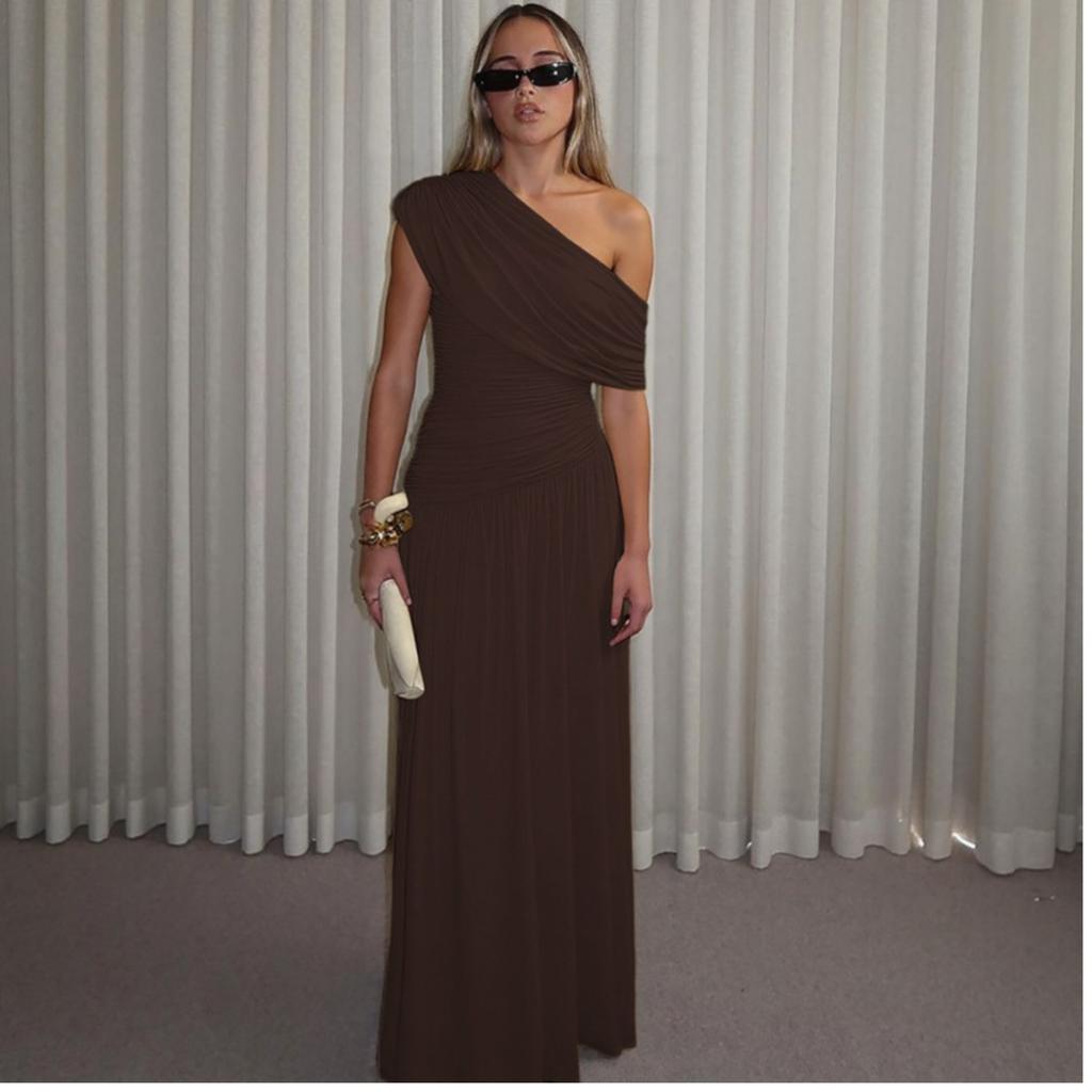 TALIA™ - Elegant One Shoulder Evening Maxi Dress