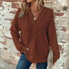 SIONI™ - Casual Long Sleeve V-Neck Hoodie Sweatshirt