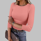 DAVINA™ - Casual Plain Crewneck Slim-Fit Top