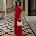 TALIA™ - Elegant One Shoulder Evening Maxi Dress