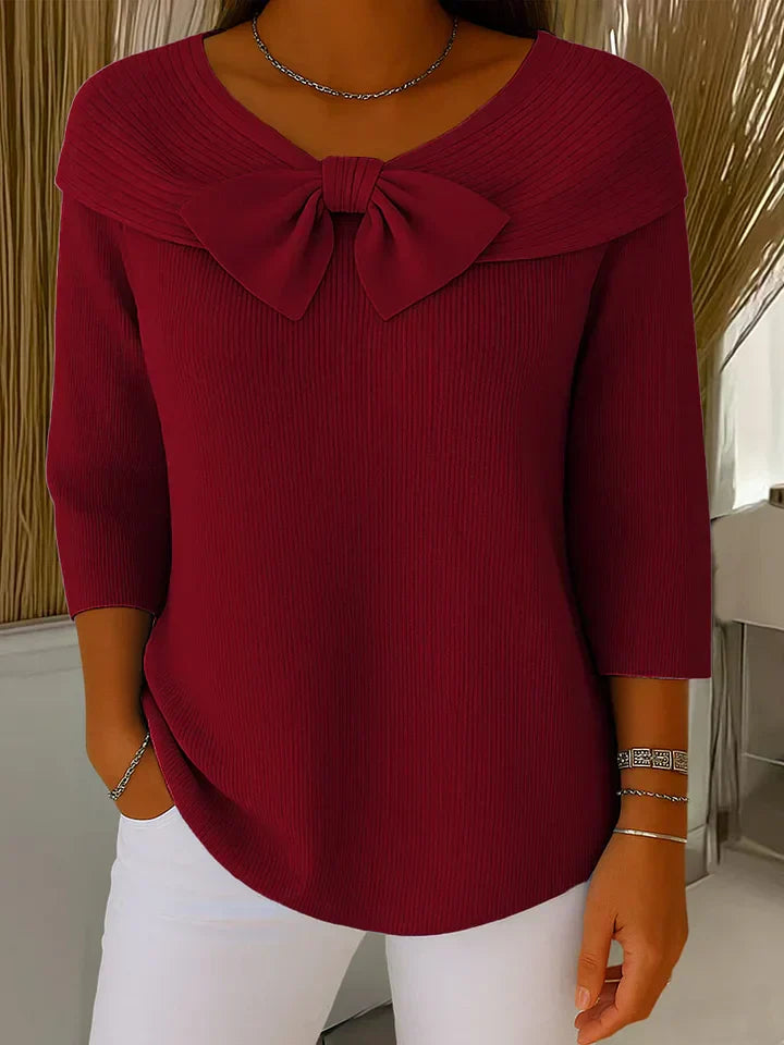 Aline | Soft & Elegant Jumper with Bow Detail