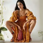 MOIRA™ - Comfy Floral Lantern Sleeve Square Neck Maxi Dress