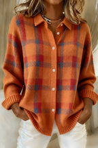Tesa™ | Soft Knit Cardigan with Check