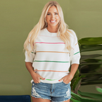 REXANDRA™ – Lightweight Striped Round Neck Top