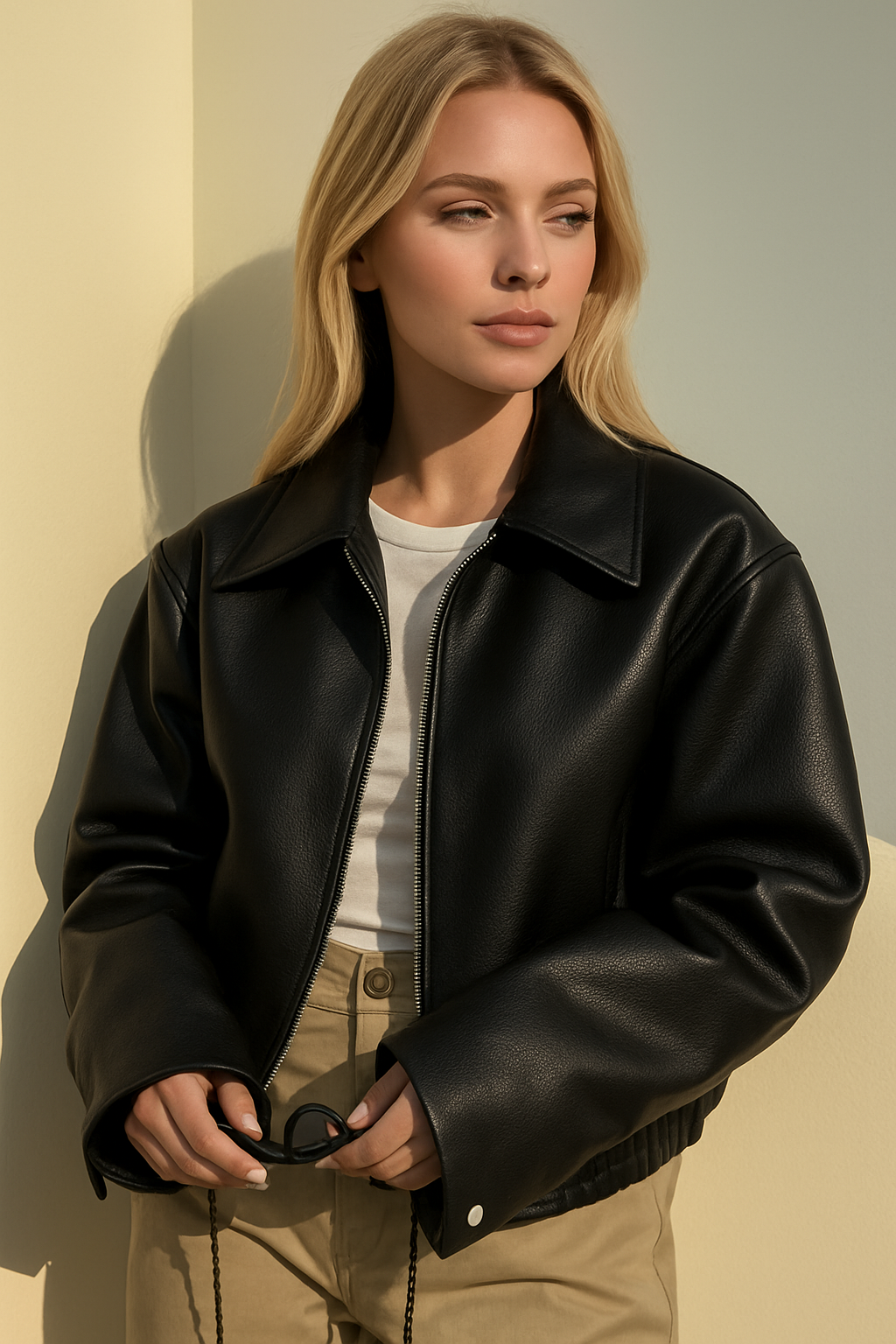 FRESH LABEL | Oversized Leather Jacket