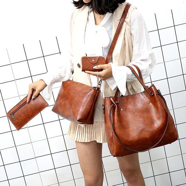 Elin™ | Vintage 4-Piece Leather Bag Set