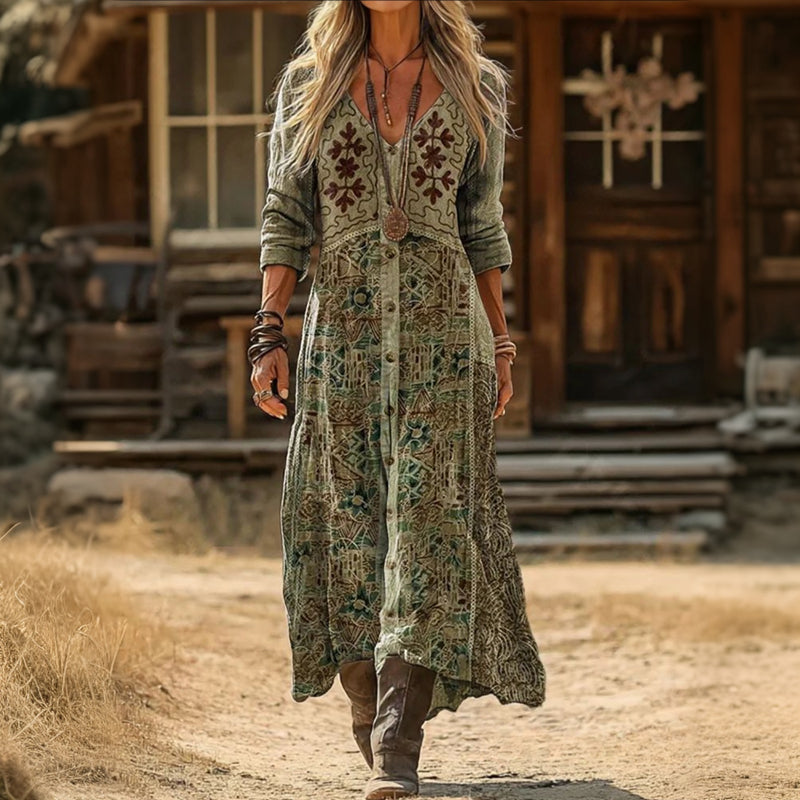 【Long-sleeved】Relaxed Vintage Dress