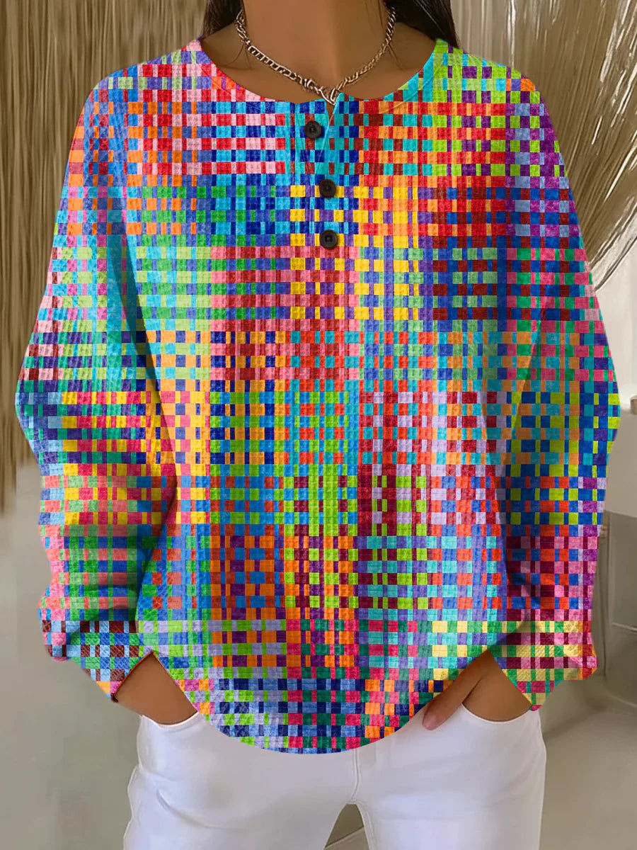 Rosa | Sweater with Colorful Diamond Design