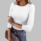 DAVINA™ - Casual Plain Crewneck Slim-Fit Top