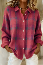 Tesa™ | Soft Knit Cardigan with Check