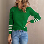 TRANI™ - Casual Striped Long Sleeve Round Neck Sweater