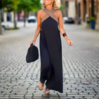 IYANA™ – Elegant Cross Neck Summer Maxi Dress