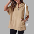 EMERLINDA™ – Relaxed Oversized Half-Zip Summer Hoodie