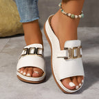 MICHELLE™ - Block Heel Slip-On Sandals