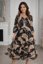 Rosa - Elegant Chiffon Dress with Print