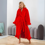 HEXA™ - Classy Ruffle Hem Long Sleeve Robe