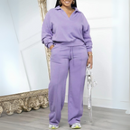 WILA™ - Casual Long Sleeve Sweatshirt and Drawstring Pants Set