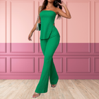 INEZ™ - Elegant Split Hem Tube Top and Waist Pants Set