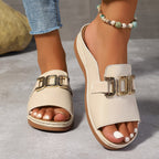 MICHELLE™ - Block Heel Slip-On Sandals
