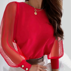 ELISE™ - Glamorous Mesh Sleeve Top