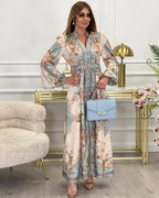 MAISYN™ – Graceful Floral Buttoned Long Dress