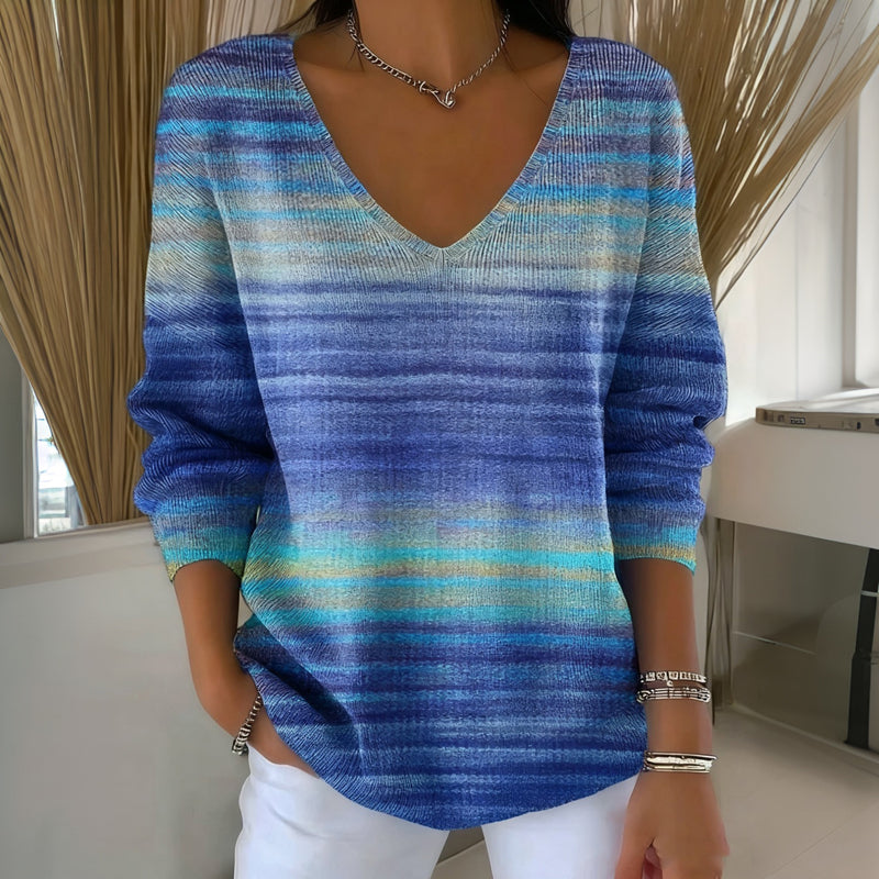 Long-Sleeved T-Shirt with Gradient Relaxed Fit