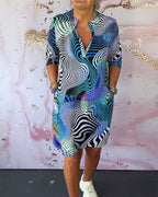 MARI™ - Colorful V-Neck Dress
