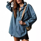 NALINAE™ – Chic V-Neck  Denim Tunic Top