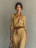 Weronika - Long Elegant Maxi Dress Highlighting the Figure