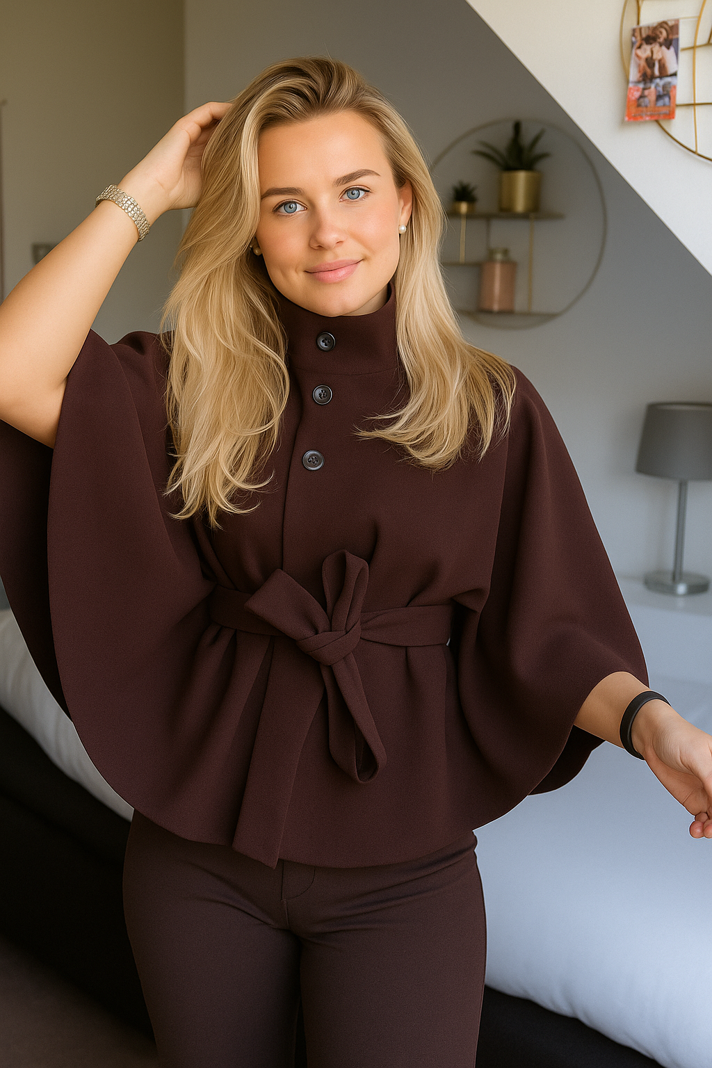 FRESH LABEL | Liv – Belted Cape Coat