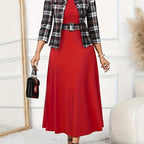 Bożena – Two-Piece Set with Belt and Pattern