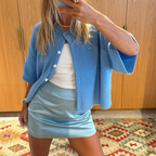 VISAIA™ – Lightweight Short Sleeve Button Down Cardigan