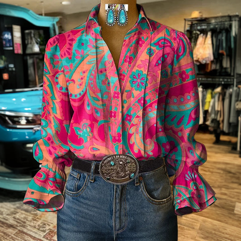 Vintage Blouse with Floral Pattern