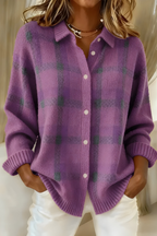 Tesa™ | Soft Knit Cardigan with Check
