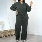 WILA™ - Casual Long Sleeve Sweatshirt and Drawstring Pants Set