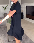 VALORA™ - Chic Sequin Accent Dress