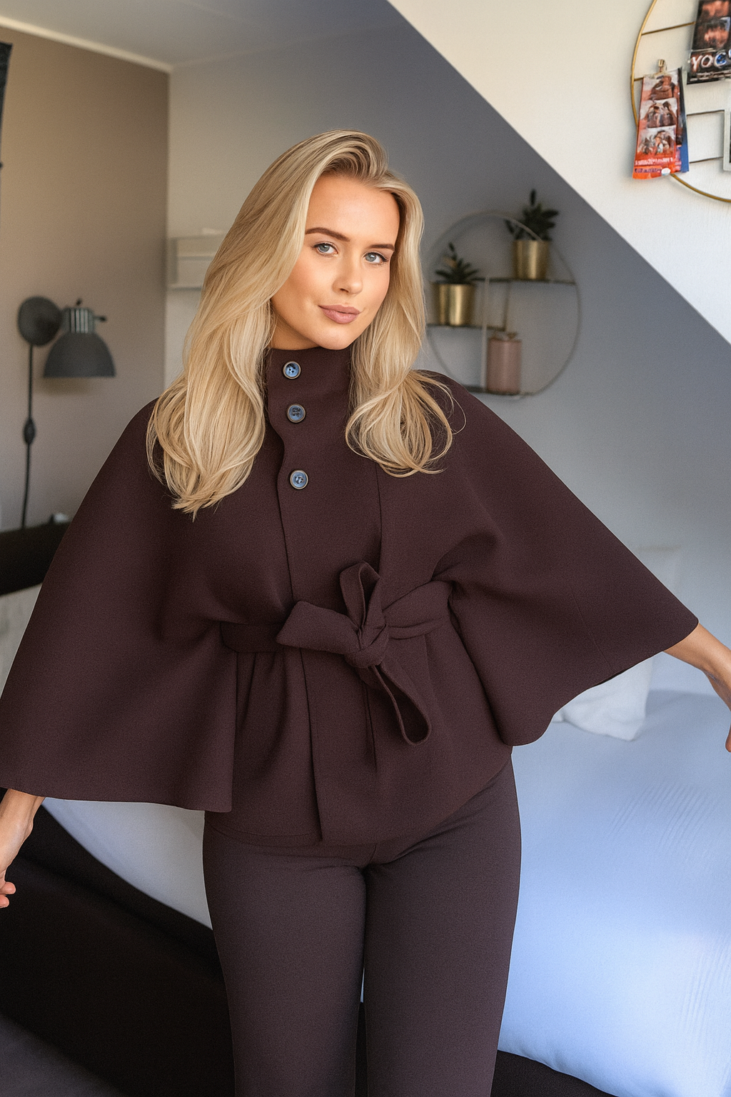FRESH LABEL | Liv – Belted Cape Coat