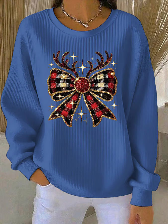 Irene - Christmas Sweater with Bow Motif