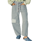 PERLAH™ – Chic Stripe Drawstring Wide-Leg Pants