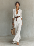 Weronika - Long Elegant Maxi Dress Highlighting the Figure