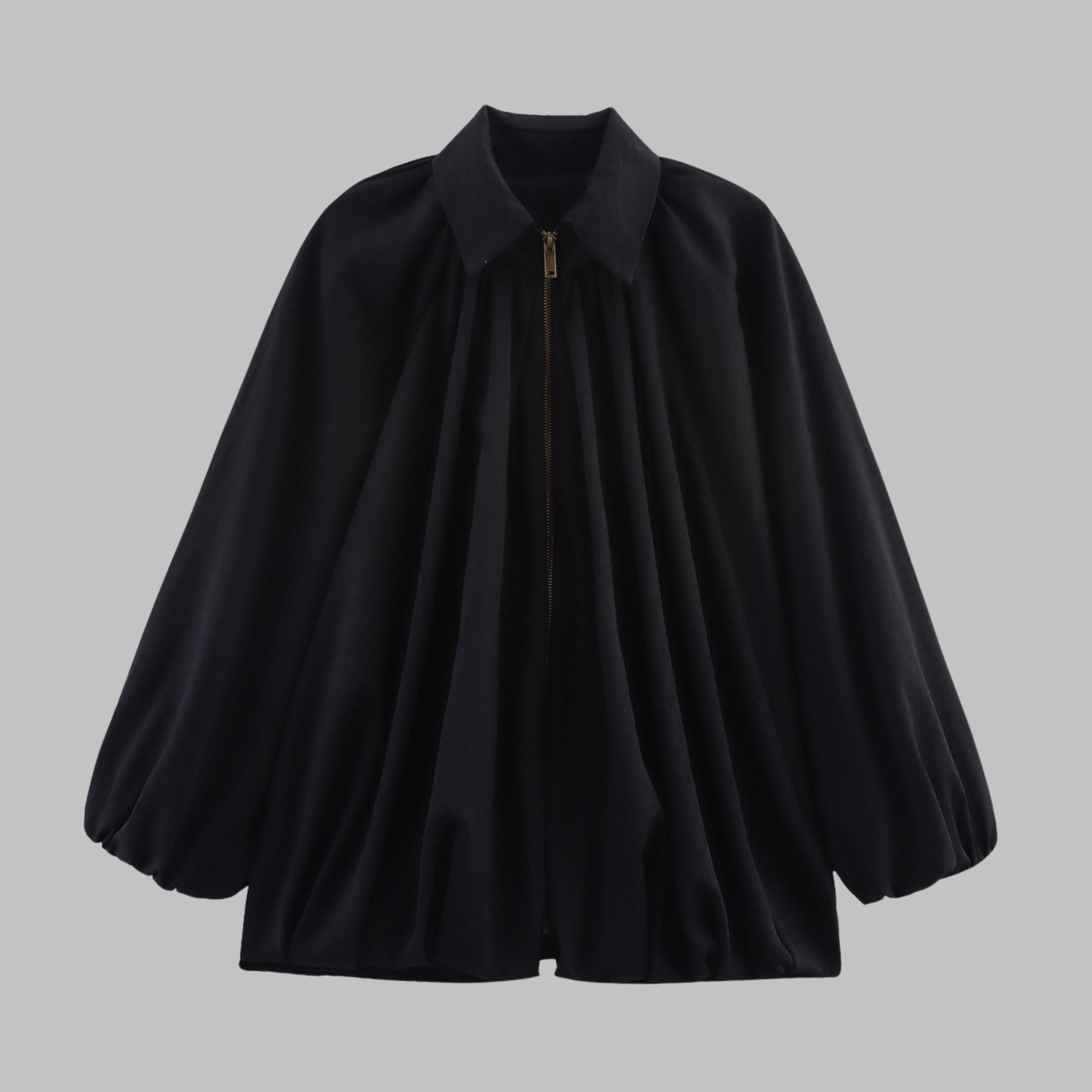 CHARLIZE™ - Vintage Oversized Puffed Batwing Sleeve Bomber Jacket