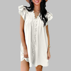 MARCELLA™ - Casual V-Neck Ruffled Midi Dress