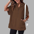 EMERLINDA™ – Relaxed Oversized Half-Zip Summer Hoodie