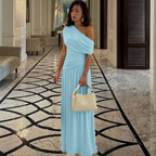 TALIA™ - Elegant One Shoulder Evening Maxi Dress