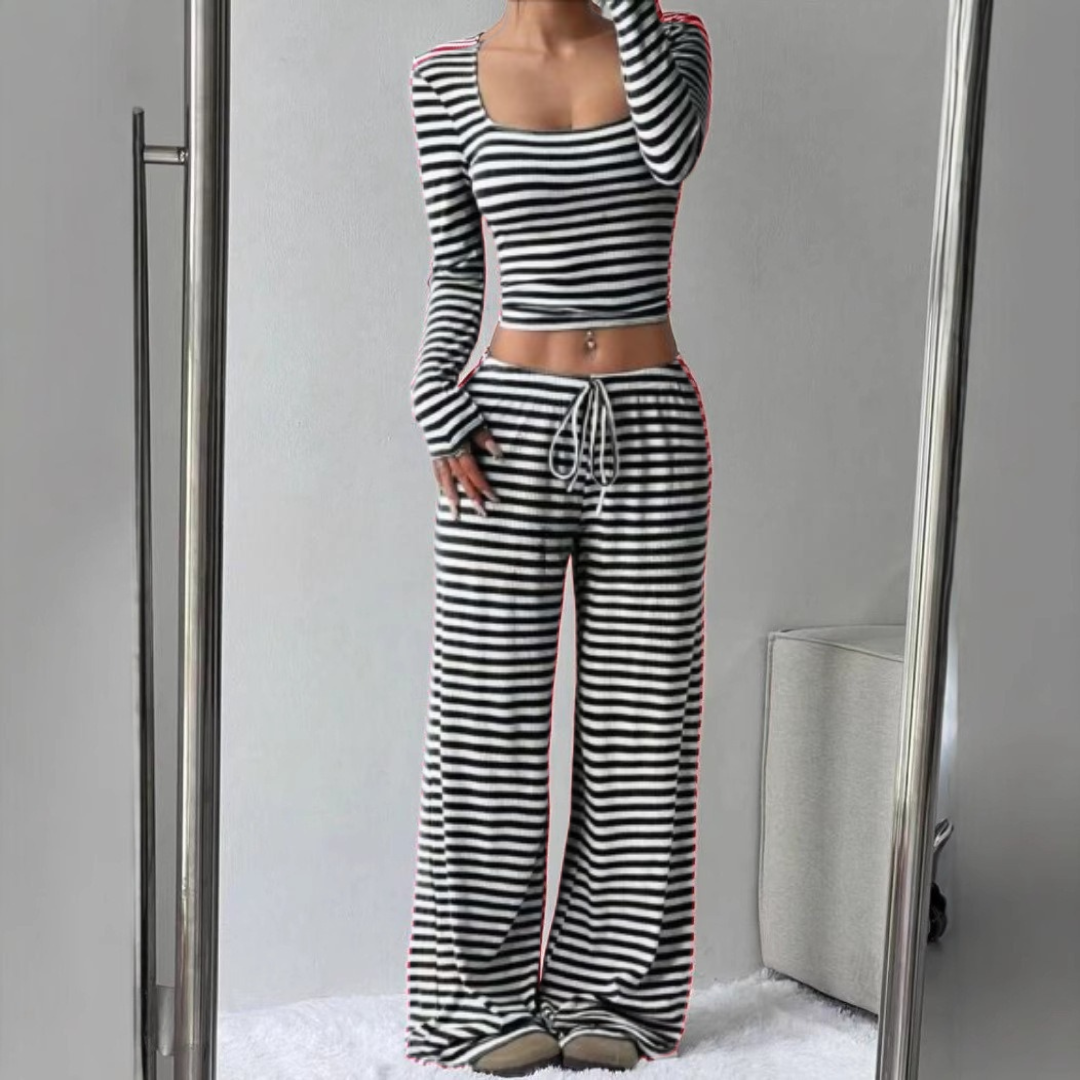 PAMAYPAY™ - Relaxed  Fit Crop Top and Pant Lounge Co-ord