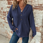 SIONI™ - Casual Long Sleeve V-Neck Hoodie Sweatshirt