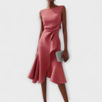 JULIETTE | Asymmetrical Draped Midi Dress