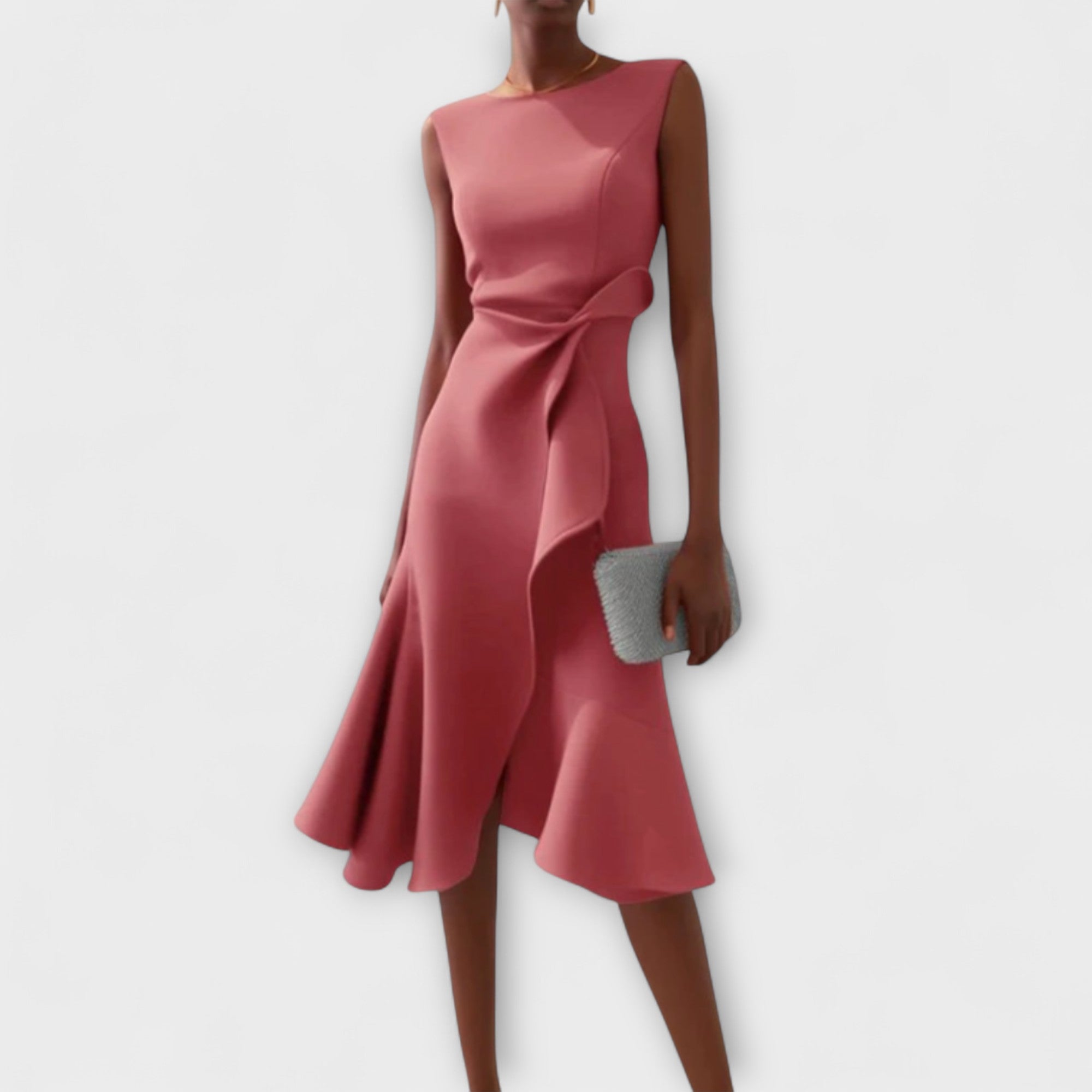 JULIETTE | Asymmetrical Draped Midi Dress