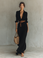 Weronika - Long Elegant Maxi Dress Highlighting the Figure